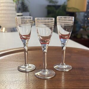 Set of 3 Vintage Cordial Glasses